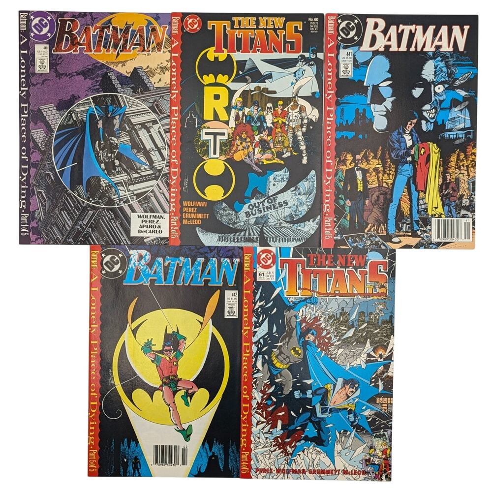 Batman New Titans 440-442 60 61 Lot 5 DC Comics 1989 1st Tim Drake Robin VF NM